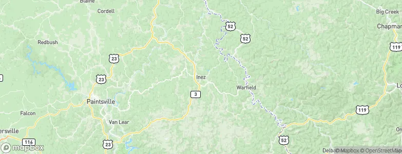 Inez, United States Map