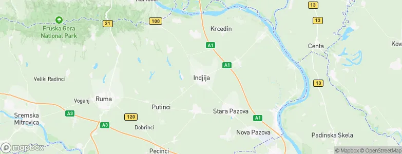 Inđija, Serbia Map