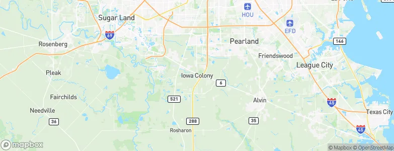Iowa Colony, United States Map