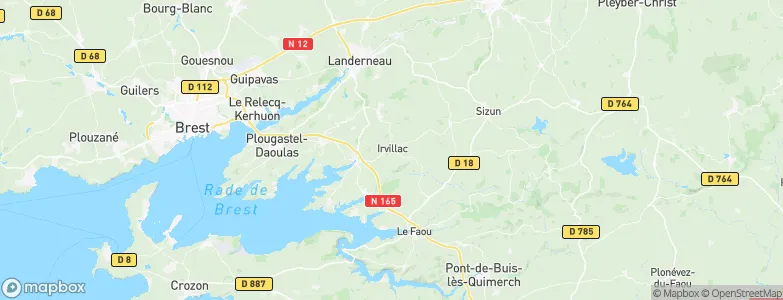 Irvillac, France Map