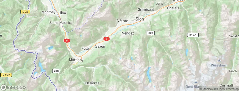 Isérables, Switzerland Map