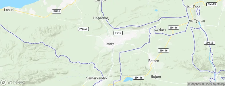 Isfara, Tajikistan Map
