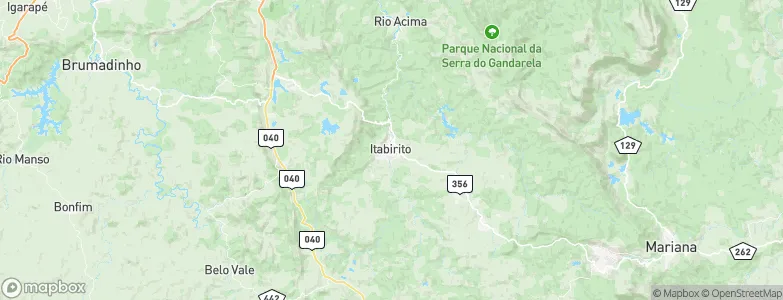 Itabirito, Brazil Map
