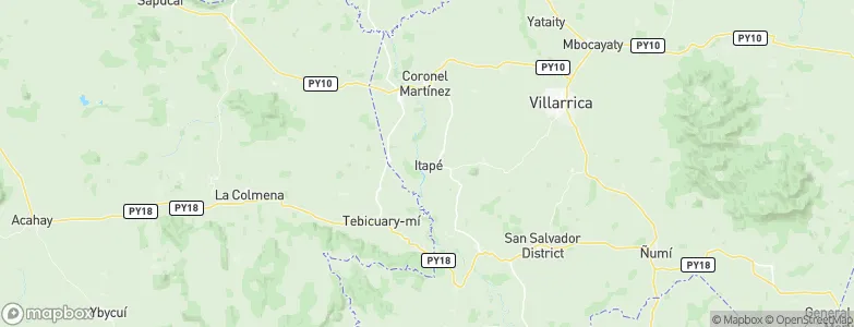 Itapé, Paraguay Map