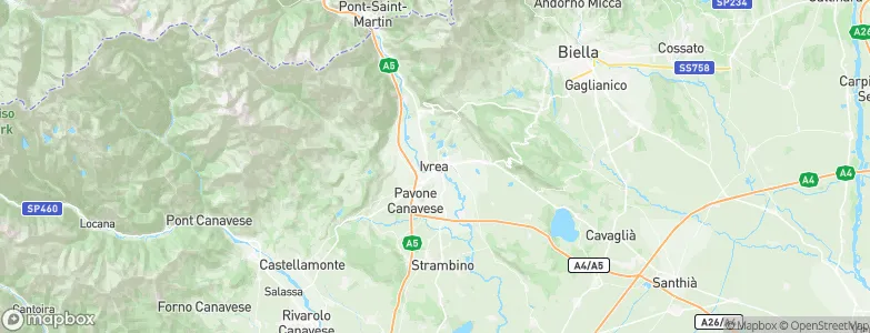Ivrea, Italy Map