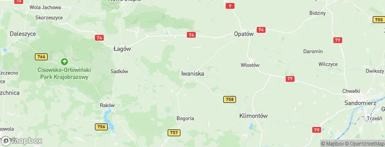 Iwaniska, Poland Map