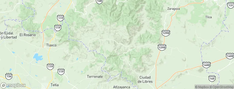 Ixtacamaxtitlán, Mexico Map