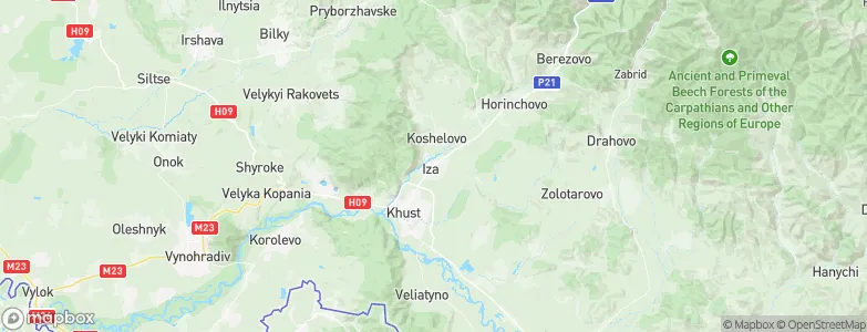 Iza, Ukraine Map