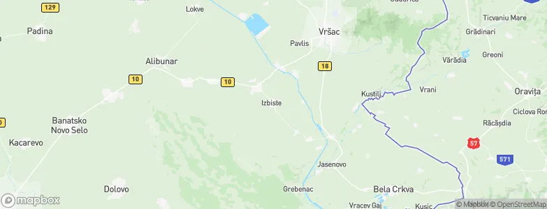 Izbište, Serbia Map
