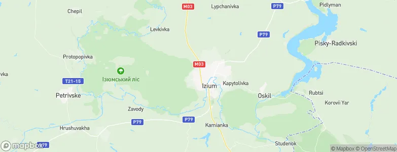 Izyum, Ukraine Map