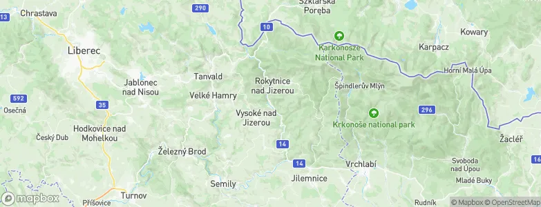 Jablonec nad Jizerou, Czechia Map