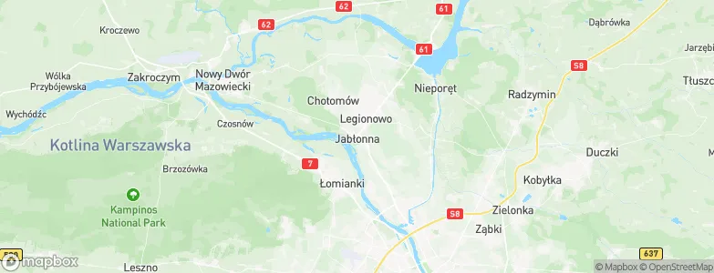 Jabłonna, Poland Map