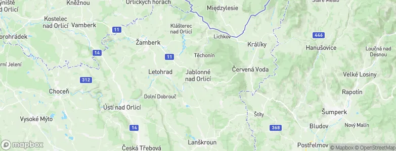 Jablonné nad Orlicí, Czechia Map