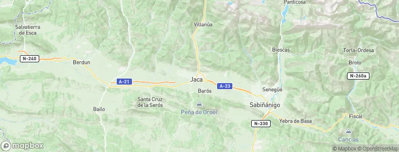 Jaca, Spain Map