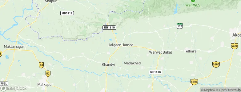 Jalgaon Jamod, India Map