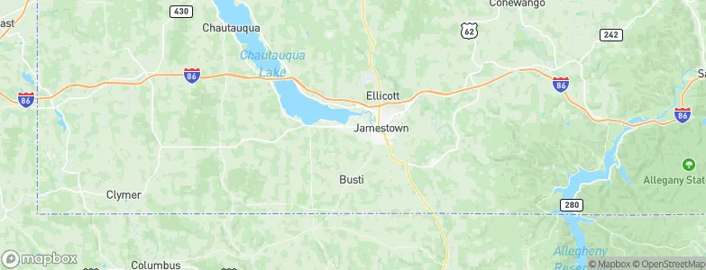 Jamestown West, United States Map