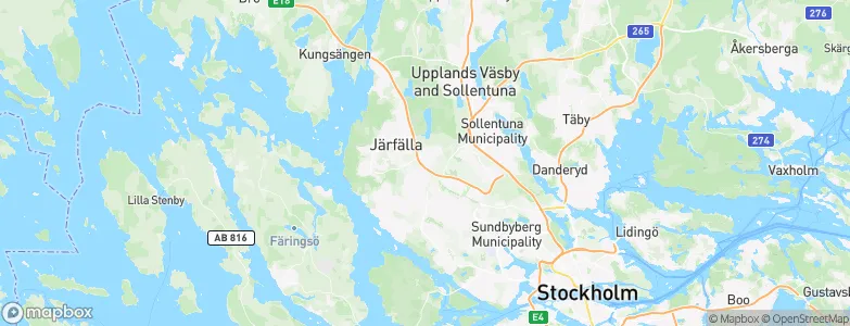 Järfälla Municipality, Sweden Map