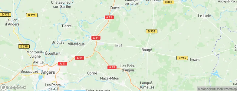 Jarzé, France Map