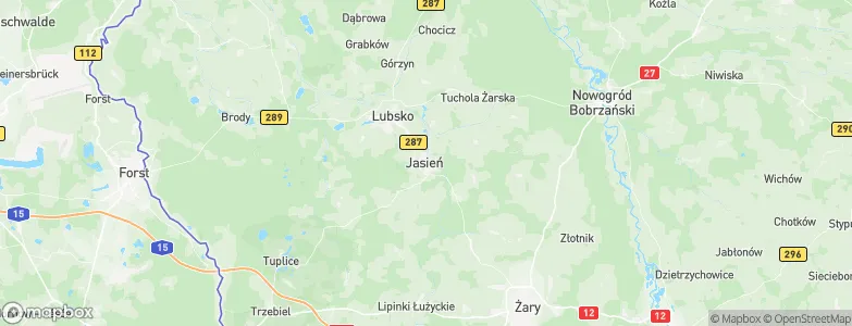 Jasień, Poland Map