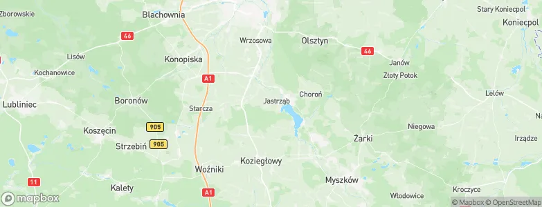 Jastrząb, Poland Map