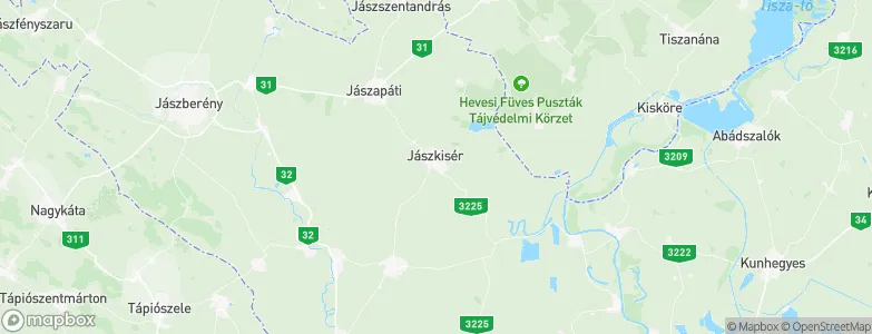 Jászkisér, Hungary Map