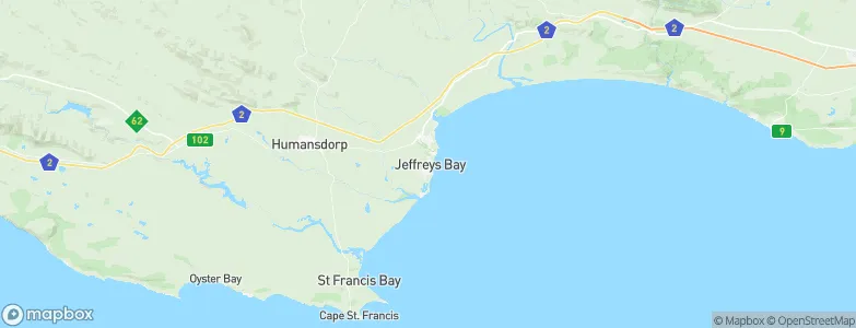Jeffreys Bay, South Africa Map