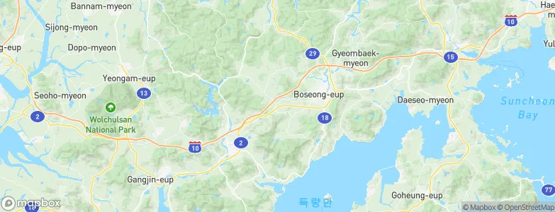 Jeollanam-do, South Korea Map