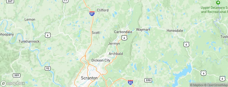 Jermyn, United States Map