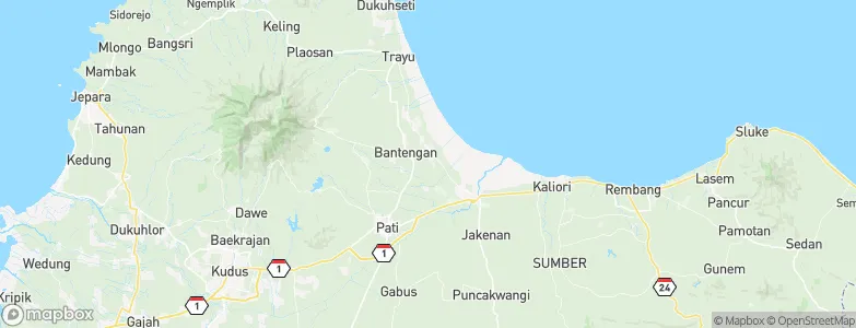 Jetak Kulon, Indonesia Map