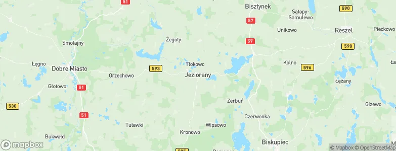 Jeziorany, Poland Map