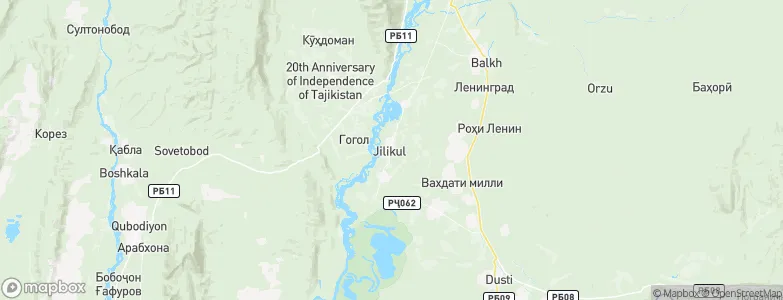 Jilikŭl, Tajikistan Map