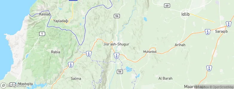 Jisr ash Shughūr, Syria Map