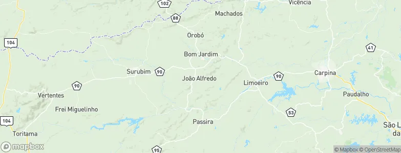João Alfredo, Brazil Map