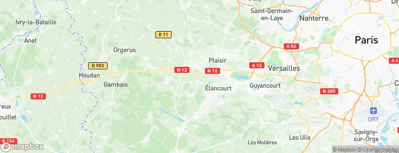 Jouars-Pontchartrain, France Map