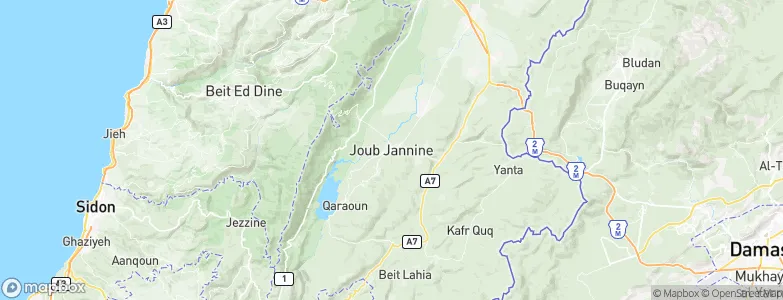 Joubb Jannîne, Lebanon Map