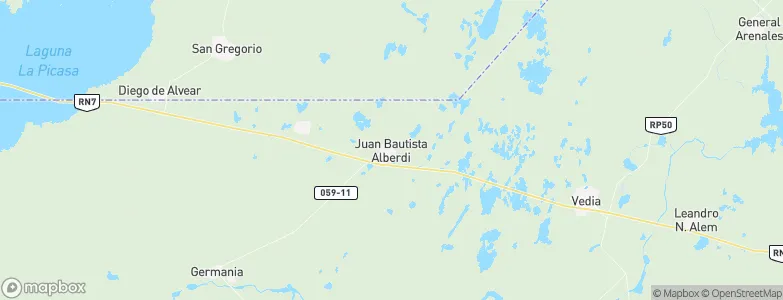 Juan Bautista Alberdi, Argentina Map
