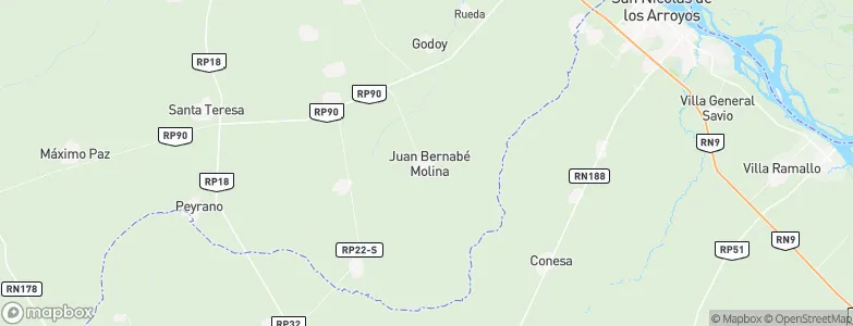 Juan Bernabé Molina, Argentina Map
