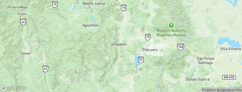 Jungapeo de Juárez, Mexico Map