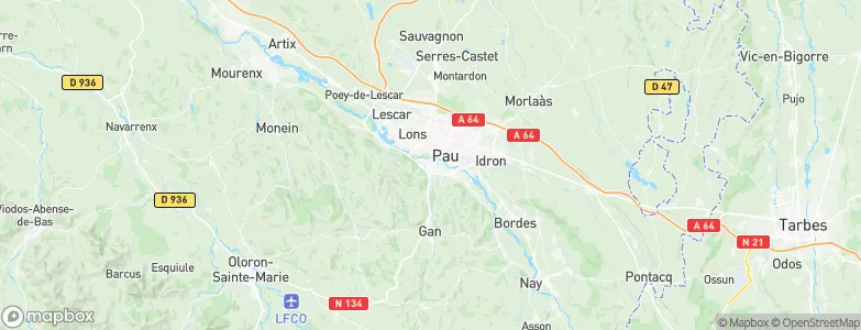 Jurançon, France Map