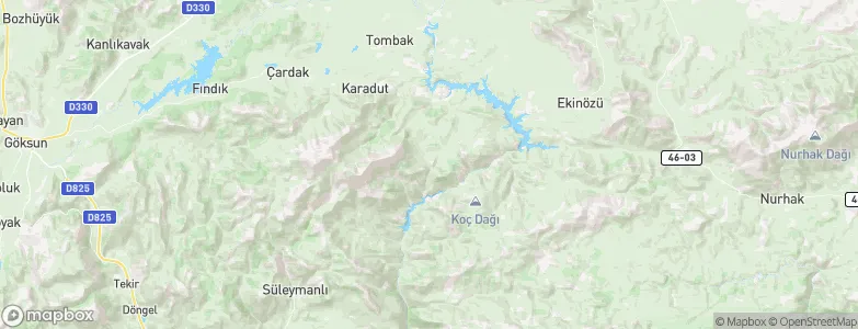 Kahramanmaraş Province, Turkey Map