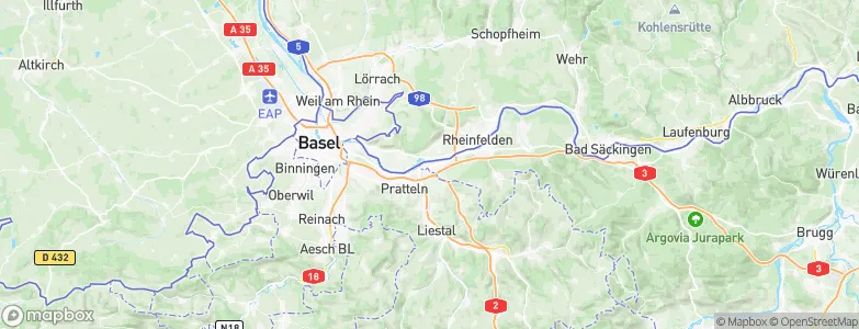 Kaiseraugst, Switzerland Map
