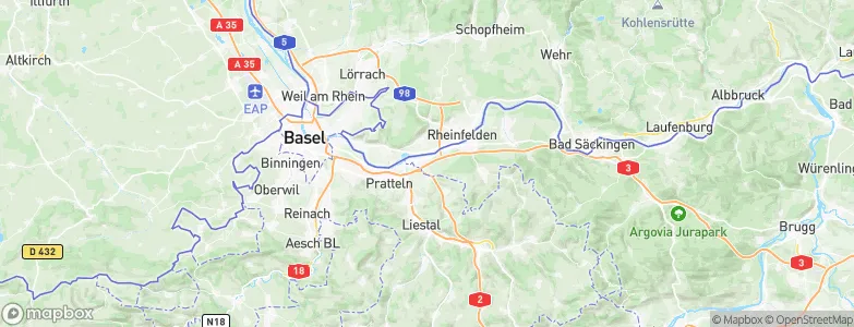 Kaiseraugst, Switzerland Map