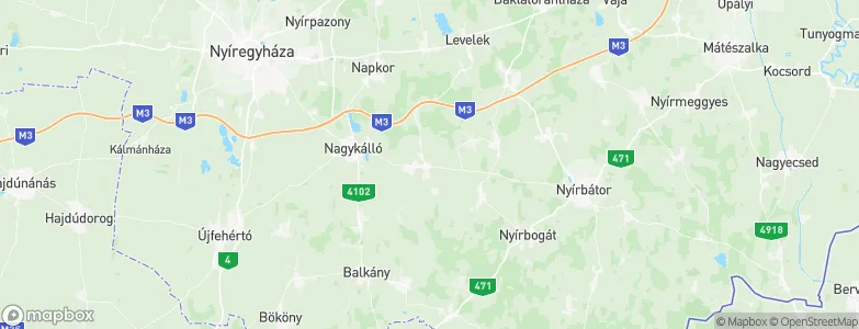 Kállósemjén, Hungary Map