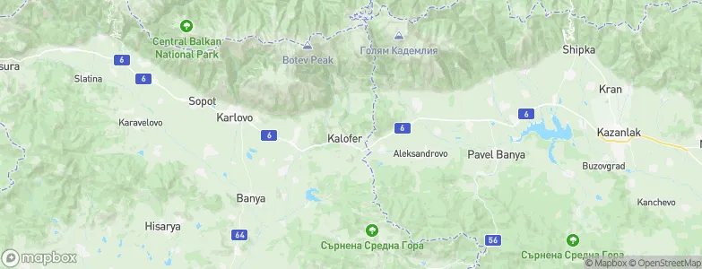 Kalofer, Bulgaria Map