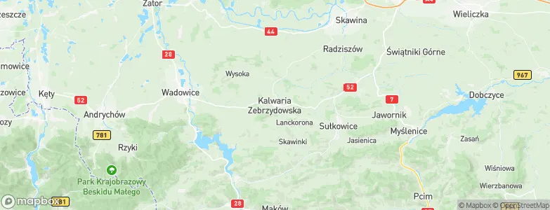 Kalwaria Zebrzydowska, Poland Map