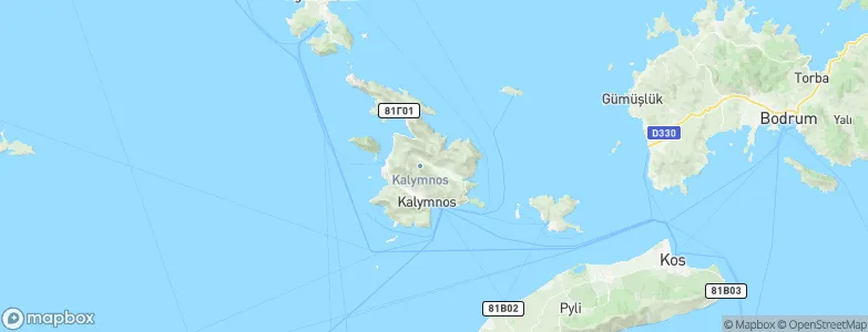 Kalymnos, Greece Map