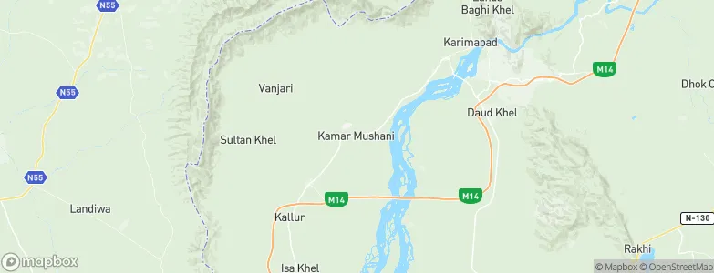 Kamar Mushani, Pakistan Map