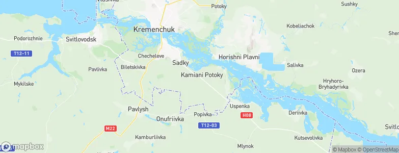 Kamiani Potoky, Ukraine Map