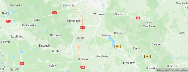 Kamienica Polska, Poland Map