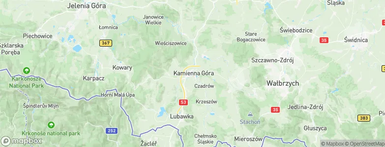 Kamienna Góra, Poland Map